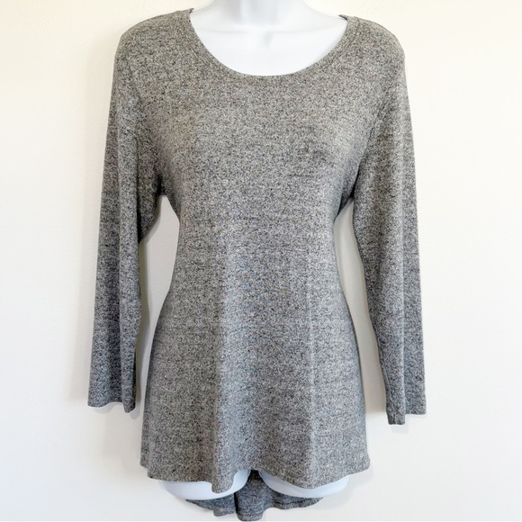 Nally & Millie Tops - NALLY & MILLIE Long Sleeve Tunic Blouse Loose Fit Gray